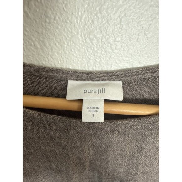 Pure Jill Midi Dress Linen Blend Tank Minimalist Lagenlook Neutral - Picture 7 of 12